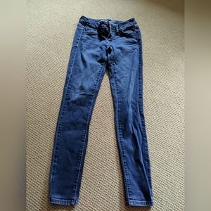 American Eagle Women's Skinny Jeans Size 0 Jeggings Blue Stretch Low Rise Denim